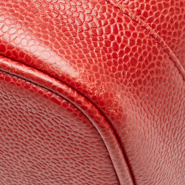 シャネル ココマーク バニティバッグ A01998 レッド キャビアスキン レディース CHANEL 【中古】