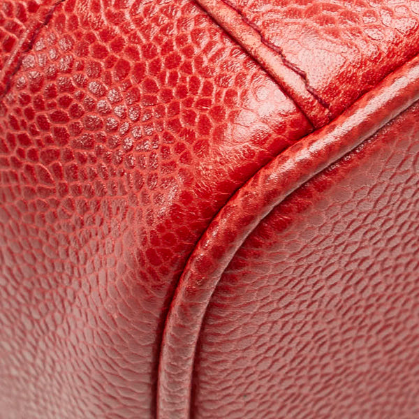 シャネル ココマーク バニティバッグ A01998 レッド キャビアスキン レディース CHANEL 【中古】