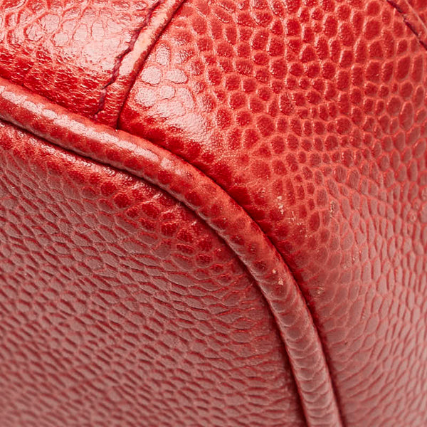 シャネル ココマーク バニティバッグ A01998 レッド キャビアスキン レディース CHANEL 【中古】