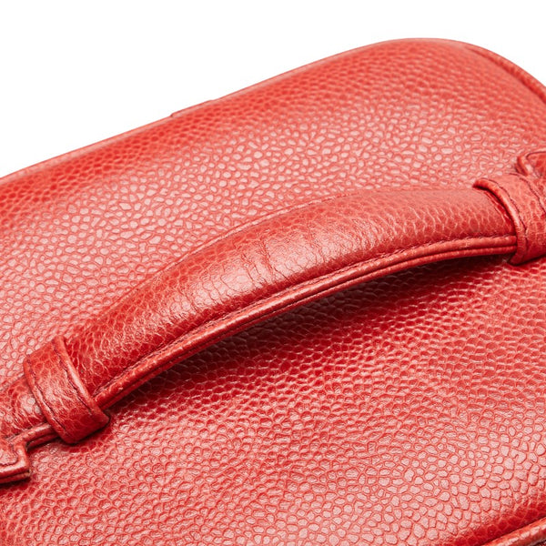 シャネル ココマーク バニティバッグ A01998 レッド キャビアスキン レディース CHANEL 【中古】