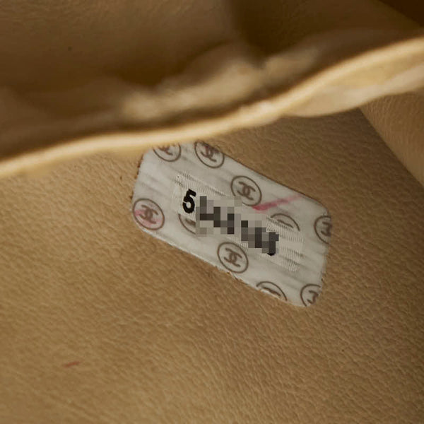 シャネル ココマーク バニティバッグ A01998 ホワイト キャビアスキン レディース CHANEL 【中古】