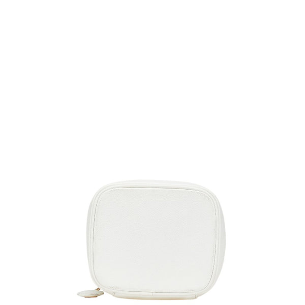 シャネル ココマーク バニティバッグ A01998 ホワイト キャビアスキン レディース CHANEL 【中古】