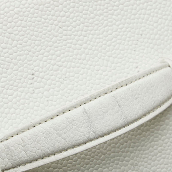 シャネル ココマーク バニティバッグ A01998 ホワイト キャビアスキン レディース CHANEL 【中古】