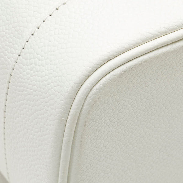 シャネル ココマーク バニティバッグ A01998 ホワイト キャビアスキン レディース CHANEL 【中古】