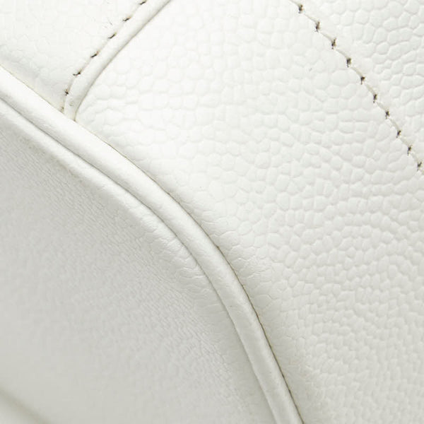 シャネル ココマーク バニティバッグ A01998 ホワイト キャビアスキン レディース CHANEL 【中古】