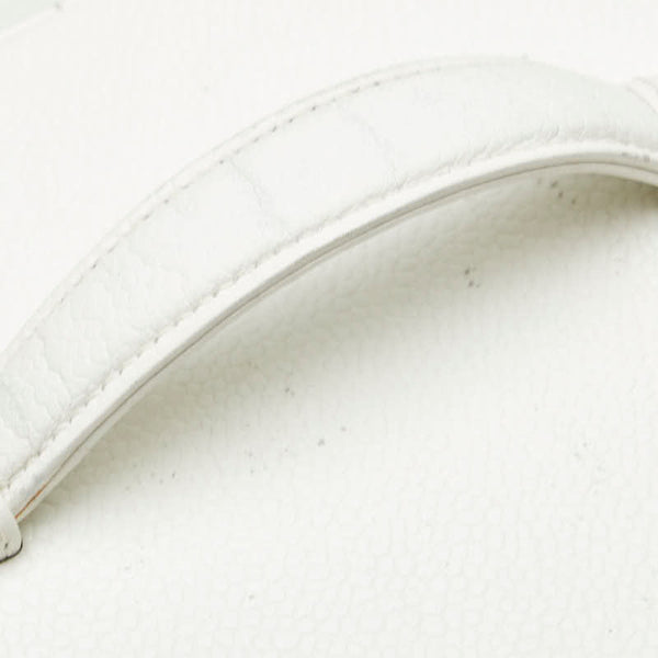 シャネル ココマーク バニティバッグ A01998 ホワイト キャビアスキン レディース CHANEL 【中古】