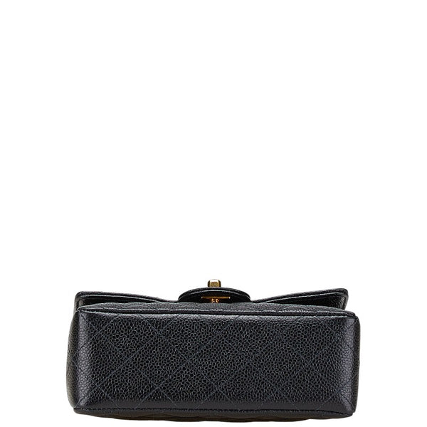 シャネル ココマーク チェーン ミニショルダーバッグ ブラック キャビアスキン レディース CHANEL 【中古】