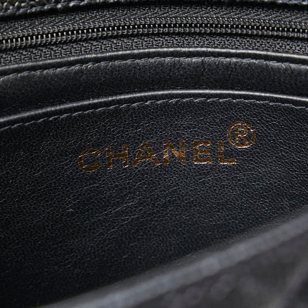 シャネル ココマーク チェーン ミニショルダーバッグ ブラック キャビアスキン レディース CHANEL 【中古】