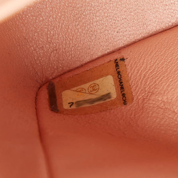 シャネル ココマーク COCOプリント ダブルフラップ チェーン ショルダーバッグ サーモンピンク マルチカラー キャンバス レディース CHANEL 【中古】