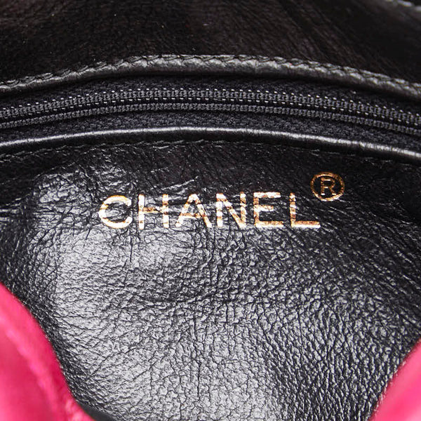 シャネル ココマーク マトラッセ タッセル チェーン ショルダーバッグ ピンク ラムスキン レディース CHANEL 【中古】