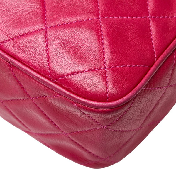 シャネル ココマーク マトラッセ タッセル チェーン ショルダーバッグ ピンク ラムスキン レディース CHANEL 【中古】