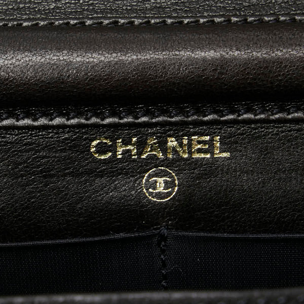 シャネル ココマーク チェーンウォレット ショルダーバッグ ブラック キャビアスキン レディース CHANEL 【中古】