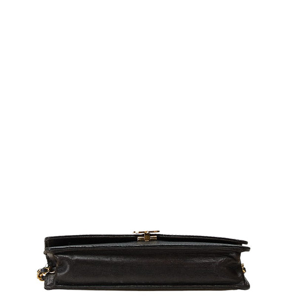 シャネル ココマーク チェーンウォレット ショルダーバッグ ブラック キャビアスキン レディース CHANEL 【中古】