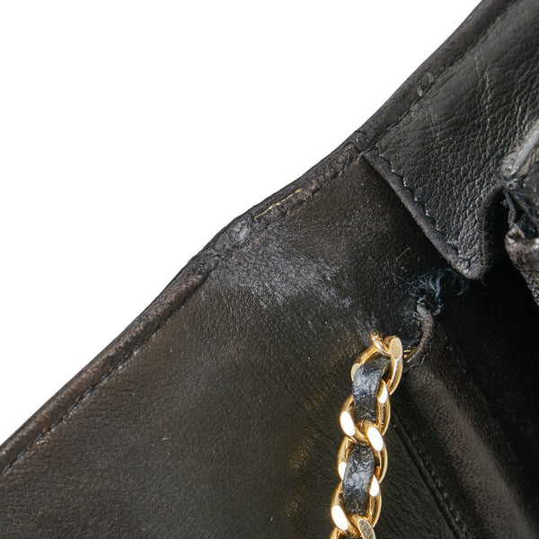 シャネル ココマーク チェーンウォレット ショルダーバッグ ブラック キャビアスキン レディース CHANEL 【中古】