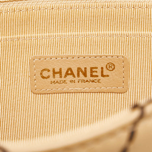 シャネル ココマーク マトラッセ ワイルドステッチ チェーン ショルダーバッグ ベージュ ラムスキン レディース CHANEL 【中古】