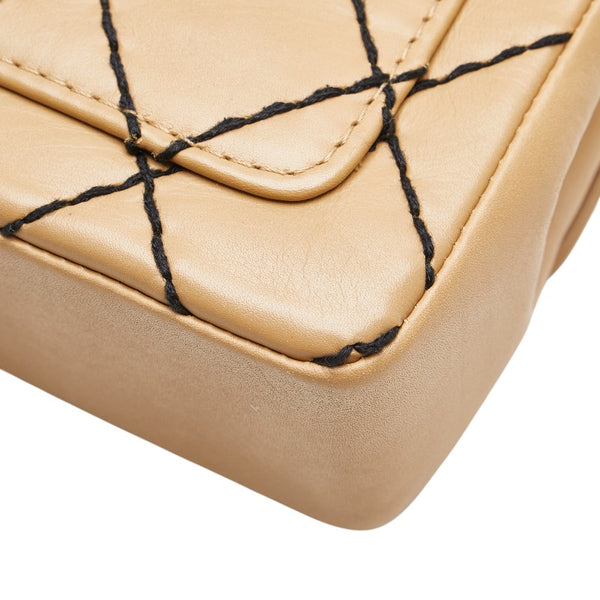 シャネル ココマーク マトラッセ ワイルドステッチ チェーン ショルダーバッグ ベージュ ラムスキン レディース CHANEL 【中古】