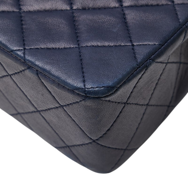 シャネル ココマーク マトラッセ チェーン ショルダーバッグ ネイビー ラムスキン レディース CHANEL 【中古】