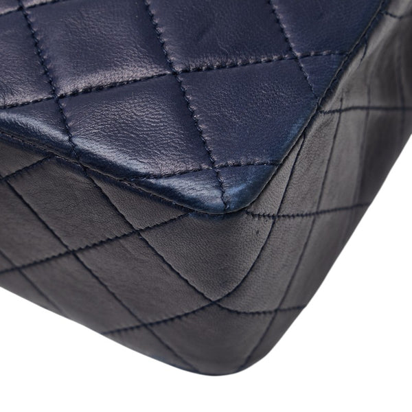 シャネル ココマーク マトラッセ チェーン ショルダーバッグ ネイビー ラムスキン レディース CHANEL 【中古】