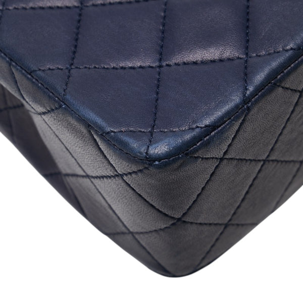 シャネル ココマーク マトラッセ チェーン ショルダーバッグ ネイビー ラムスキン レディース CHANEL 【中古】
