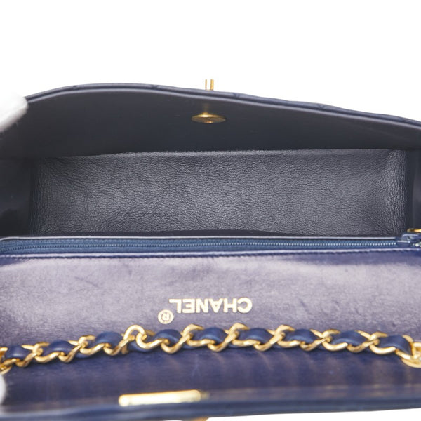 シャネル ココマーク マトラッセ チェーン ショルダーバッグ ネイビー ラムスキン レディース CHANEL 【中古】