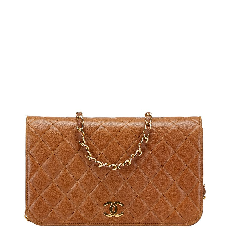 シャネル ココマーク マトラッセ チェーン ショルダーバッグ ブラウン ラムスキン レディース CHANEL 【中古】