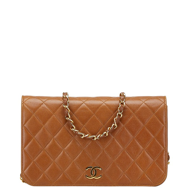 シャネル ココマーク マトラッセ チェーン ショルダーバッグ ブラウン ラムスキン レディース CHANEL 【中古】