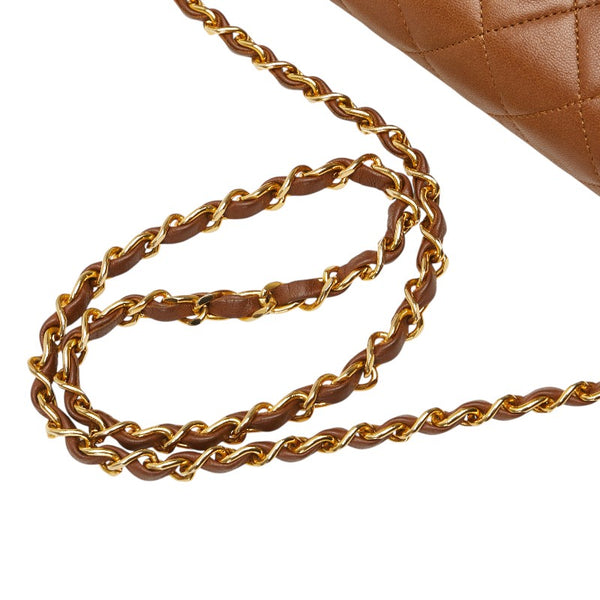 シャネル ココマーク マトラッセ チェーン ショルダーバッグ ブラウン ラムスキン レディース CHANEL 【中古】