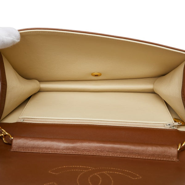 シャネル ココマーク マトラッセ チェーン ショルダーバッグ ブラウン ラムスキン レディース CHANEL 【中古】