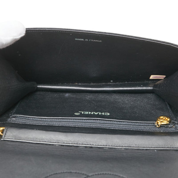 シャネル ココマーク チェーン ショルダーバッグ ブラック リザード レディース CHANEL 【中古】