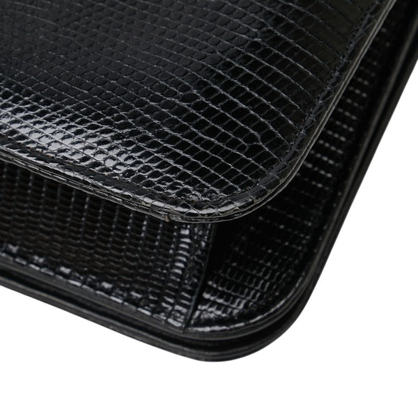 シャネル ココマーク チェーン ショルダーバッグ ブラック リザード レディース CHANEL 【中古】