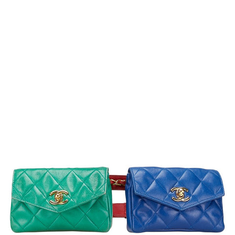 シャネル ココマーク マトラッセ ボディバッグ ウエストバッグ ウエストポーチ マルチカラー ラムスキン レディース CHANEL 【中古】