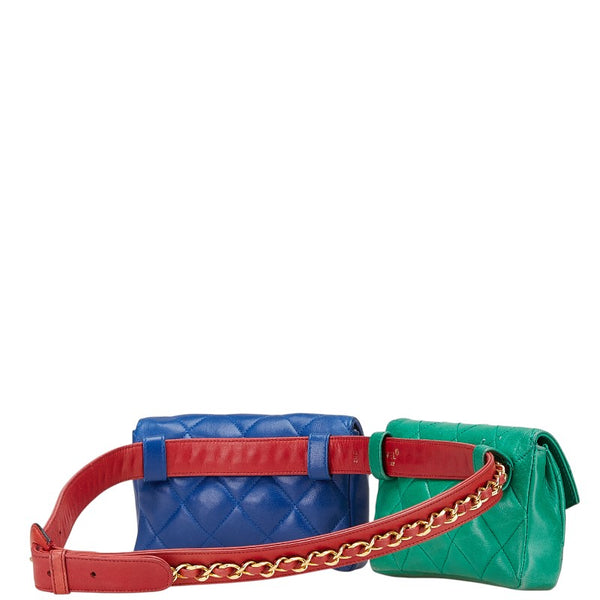 シャネル ココマーク マトラッセ ボディバッグ ウエストバッグ ウエストポーチ マルチカラー ラムスキン レディース CHANEL 【中古】