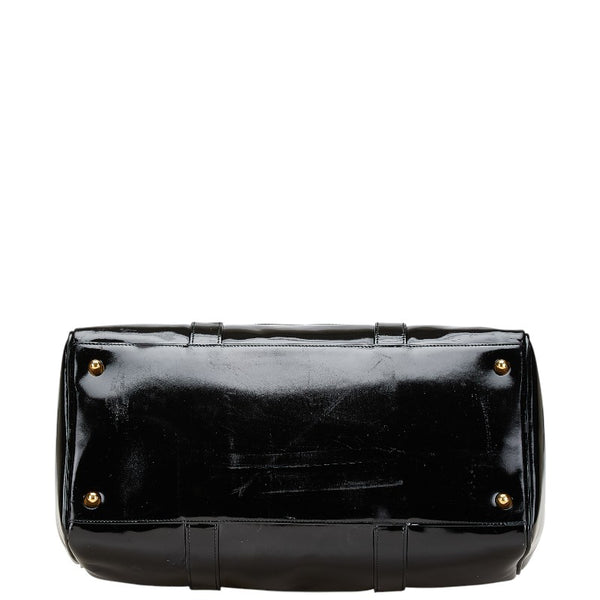 シャネル ココマーク ボストンバッグ ショルダーバッグ 2WAY ブラック パテントレザー レディース CHANEL 【中古】