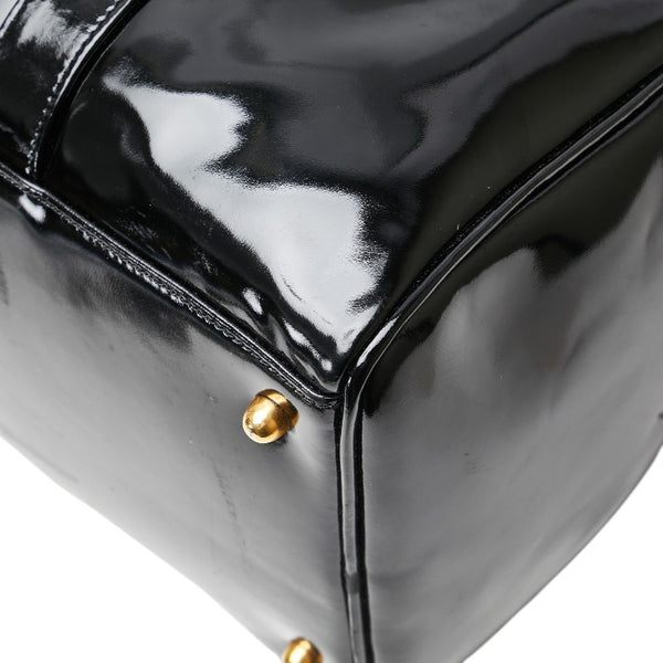 シャネル ココマーク ボストンバッグ ショルダーバッグ 2WAY ブラック パテントレザー レディース CHANEL 【中古】
