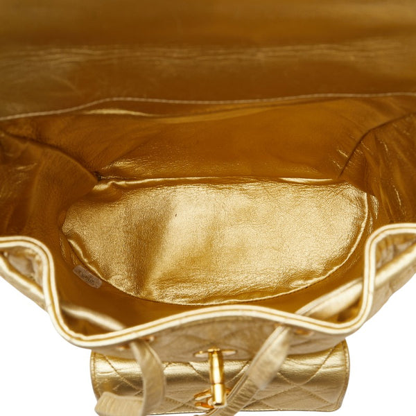 シャネル ココマーク マトラッセ リュック バックパック ゴールド ラムスキン レディース CHANEL 【中古】