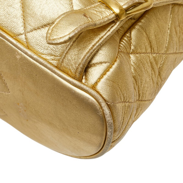 シャネル ココマーク マトラッセ リュック バックパック ゴールド ラムスキン レディース CHANEL 【中古】