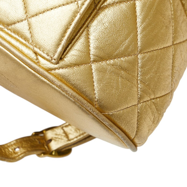 シャネル ココマーク マトラッセ リュック バックパック ゴールド ラムスキン レディース CHANEL 【中古】