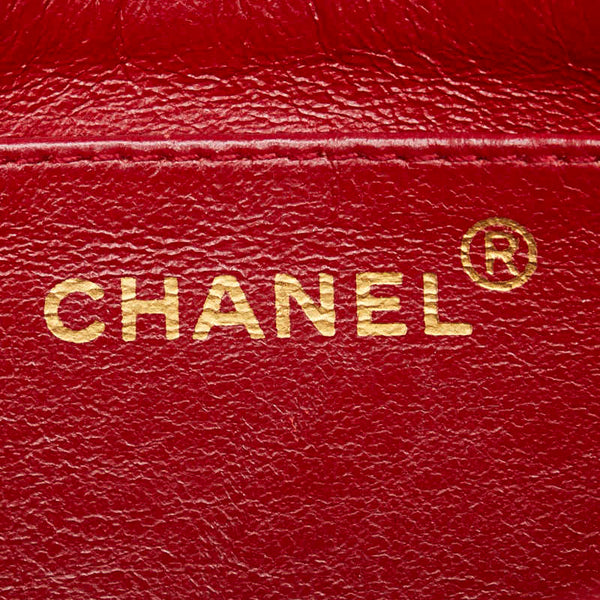 シャネル ダイアナ ココマーク チェーン ショルダーバッグ レッド キャビアスキン レディース CHANEL 【中古】