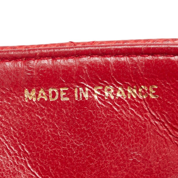 シャネル ダイアナ ココマーク チェーン ショルダーバッグ レッド キャビアスキン レディース CHANEL 【中古】