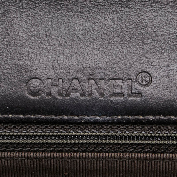 シャネル ココマーク チョコバー チェーン ショルダーバッグ ライトブルー ブラック デニム レザー レディース CHANEL 【中古】