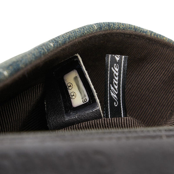 シャネル ココマーク チョコバー チェーン ショルダーバッグ ライトブルー ブラック デニム レザー レディース CHANEL 【中古】