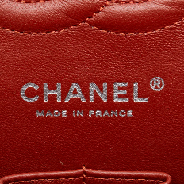 シャネル ココマーク マトラッセ25 ダブルフラップ チェーン ショルダーバッグ レッド キャビアスキン レディース CHANEL 【中古】