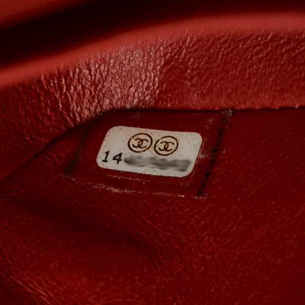シャネル ココマーク マトラッセ25 ダブルフラップ チェーン ショルダーバッグ レッド キャビアスキン レディース CHANEL 【中古】