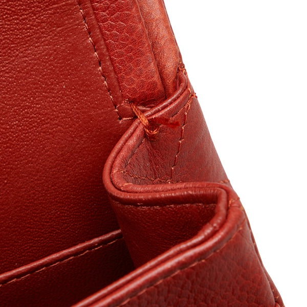 シャネル ココマーク マトラッセ25 ダブルフラップ チェーン ショルダーバッグ レッド キャビアスキン レディース CHANEL 【中古】