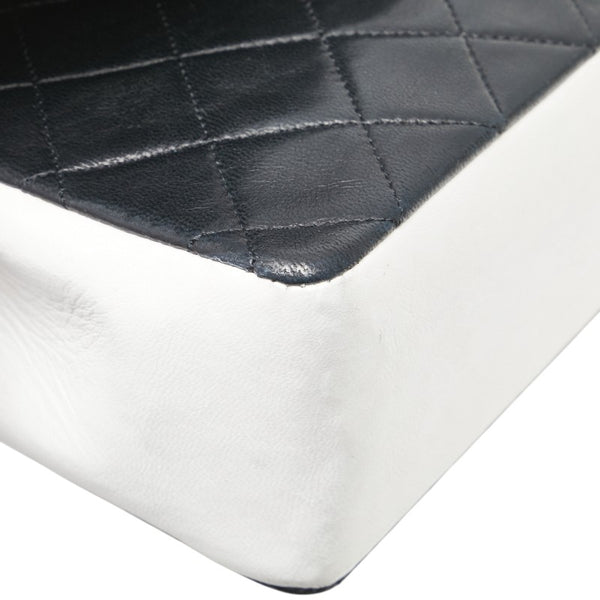 シャネル ココマーク マトラッセ チェーン ショルダーバッグ ブラック ホワイト ラムスキン レディース CHANEL 【中古】