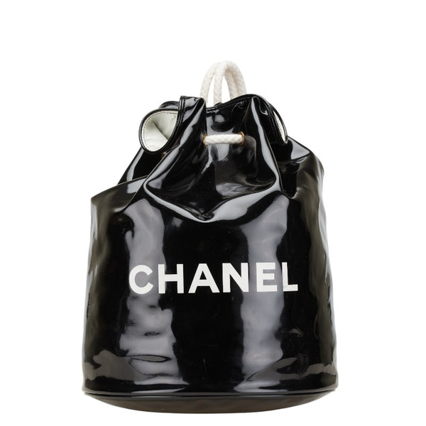 シャネル ノベルティ ショルダーバッグ ブラック ホワイト パテントレザー レディース CHANEL 【中古】
