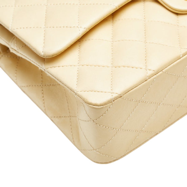 シャネル ココマーク マトラッセ25 ダブルフラップ チェーン ショルダーバッグ ベージュ ラムスキン レディース CHANEL 【中古】