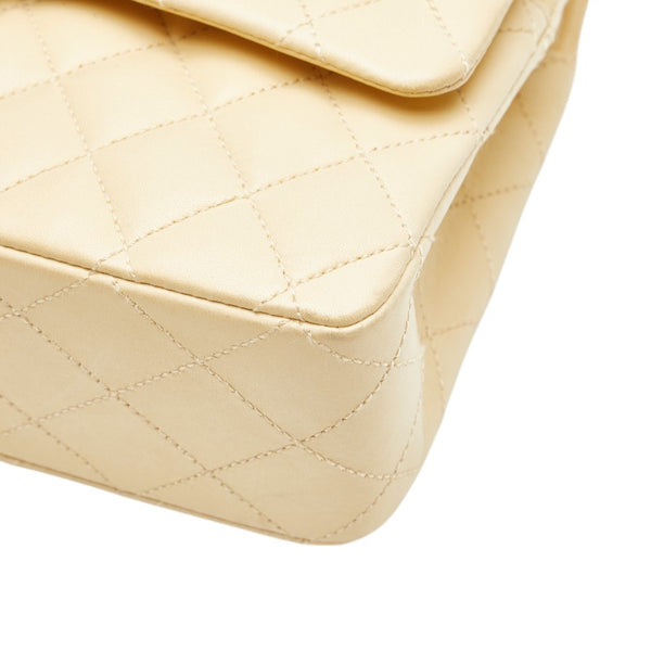 シャネル ココマーク マトラッセ25 ダブルフラップ チェーン ショルダーバッグ ベージュ ラムスキン レディース CHANEL 【中古】