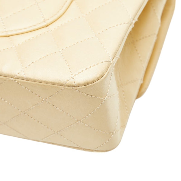 シャネル ココマーク マトラッセ25 ダブルフラップ チェーン ショルダーバッグ ベージュ ラムスキン レディース CHANEL 【中古】