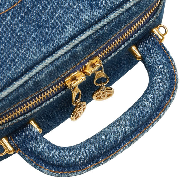 シャネル ココマーク バニティバッグ ショルダーバッグ 2WAY インディゴブルー デニム レディース CHANEL 【中古】